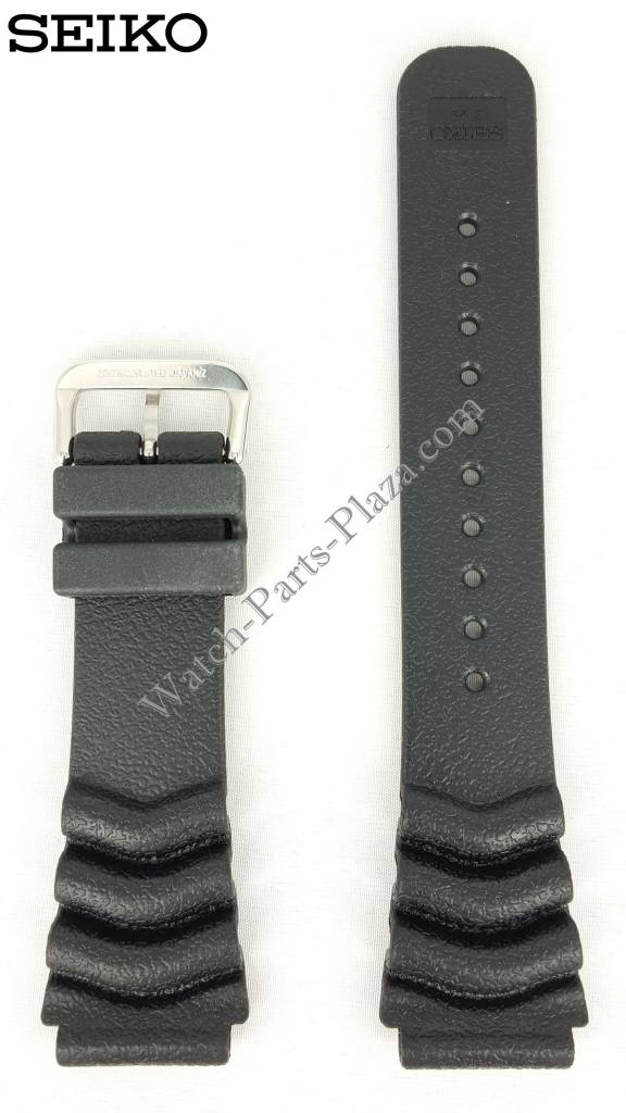 Seiko Diver Black Rubber Strap 22mm 7S26 7020 SKX171 SDS099 Watchband 7002 7029 - Watch Plaza