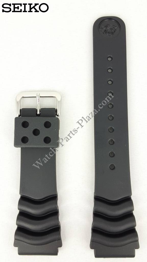 Seiko Diver Black Rubber Strap 22mm 7S26 7020 SKX171 SDS099 Watchband 7002 7029 - Watch Plaza