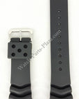 Seiko Diver Black Rubber Strap 22mm 7S26 7020 SKX171 SDS099 Watchband 7002 7029 - Watch Plaza