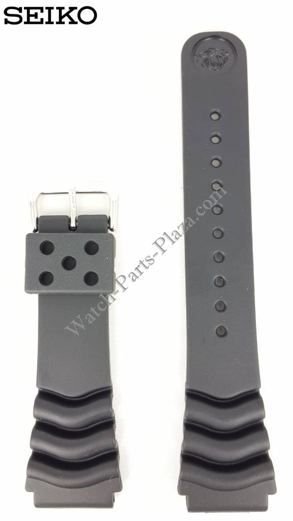 Seiko Diver Black Rubber Strap 22mm 7S26 7020 SKX171 SDS099 Watchband 7002 7029 - Watch Plaza