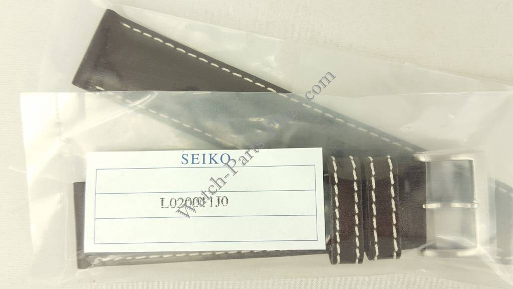 Seiko Flightmaster Brown Leather Band SSC013 Watch Strap L020 B 20mm V172 OACO - Watch Plaza