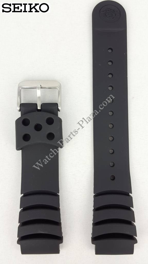 SEIKO KINETIC DIVER BLACK RUBBER WATCH BAND Z 20 mm SKA371 SHC061 STRAP SHC059 - Watch Plaza