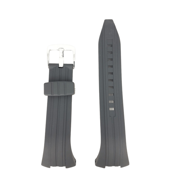 Seiko Kinetic SKA445 Black Rubber Watch Band SNAD35 Strap 30mm 4A1J1JRR - Watch Plaza