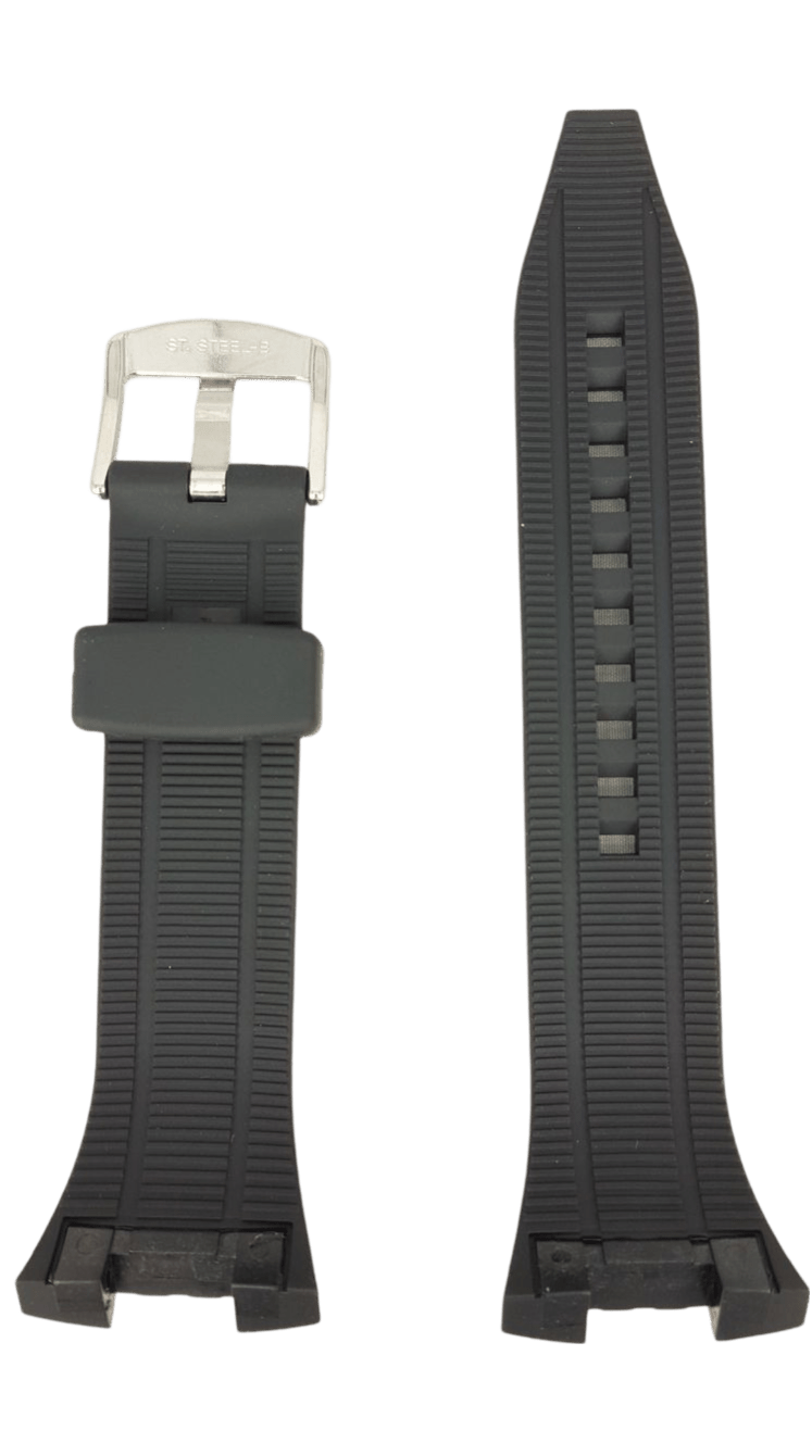 Seiko Kinetic SKA445 Black Rubber Watch Band SNAD35 Strap 30mm 4A1J1JRR - Watch Plaza