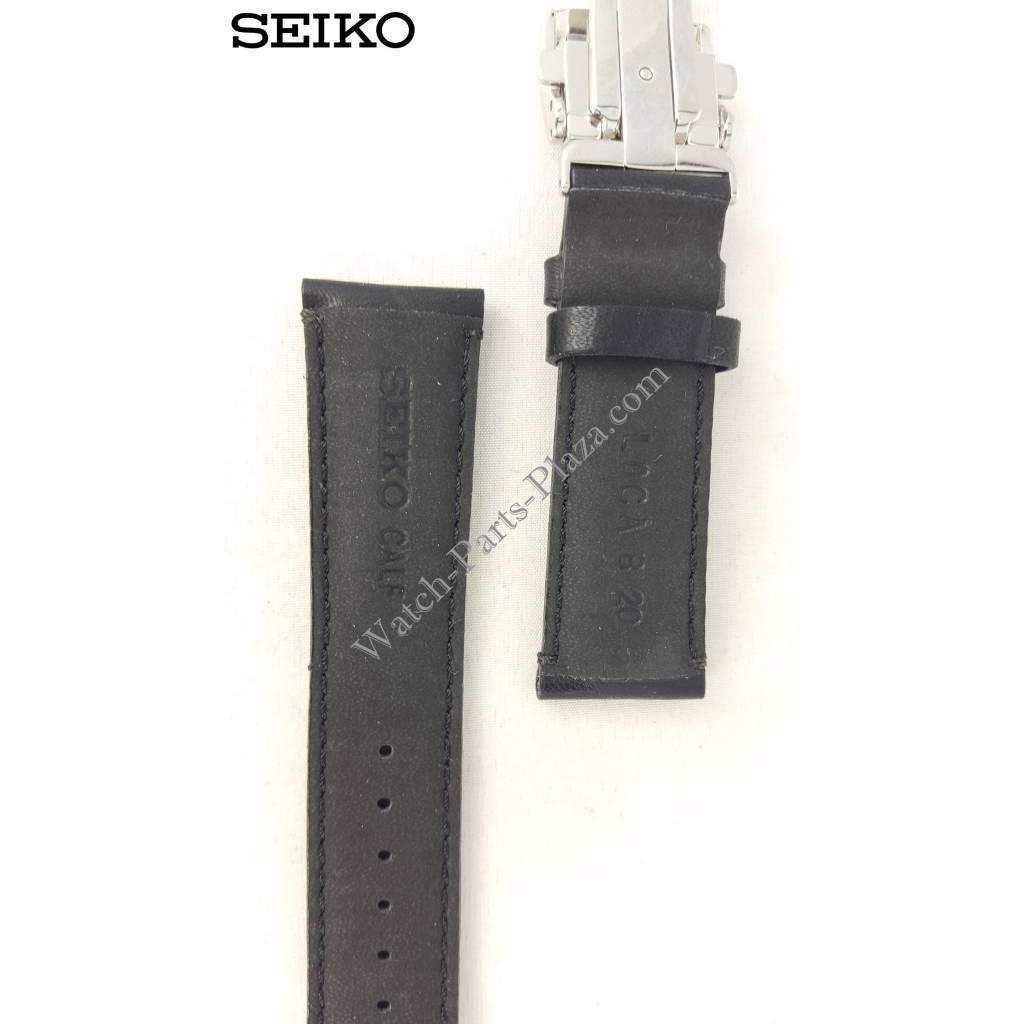 Seiko L0CA011J0 Watch band SARG011 - LOCA B 20 black leather 20 mm - Mechanical - Watch Plaza