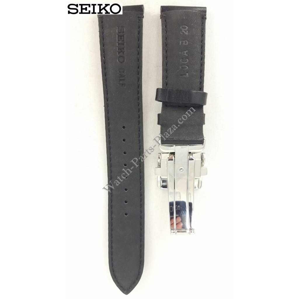 Seiko L0CA011J0 Watch band SARG011 - LOCA B 20 black leather 20 mm - Mechanical - Watch Plaza