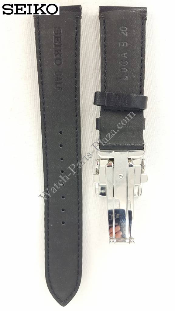 Seiko L0CA011J0 Watch band SARG011 - LOCA B 20 black leather 20 mm - Mechanical - Watch Plaza