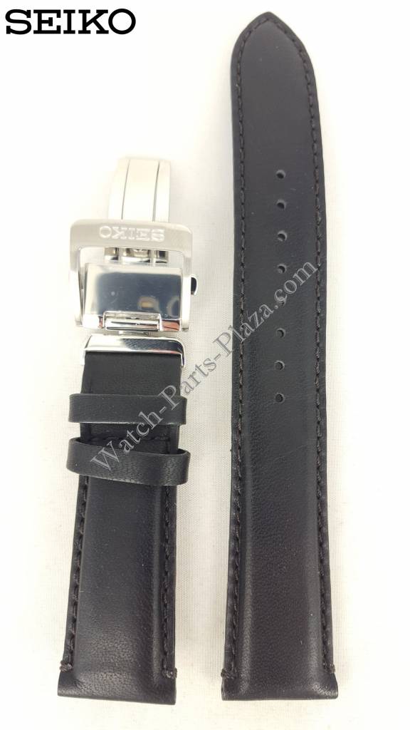 Seiko L0CA011J0 Watch band SARG011 - LOCA B 20 black leather 20 mm - Mechanical - Watch Plaza