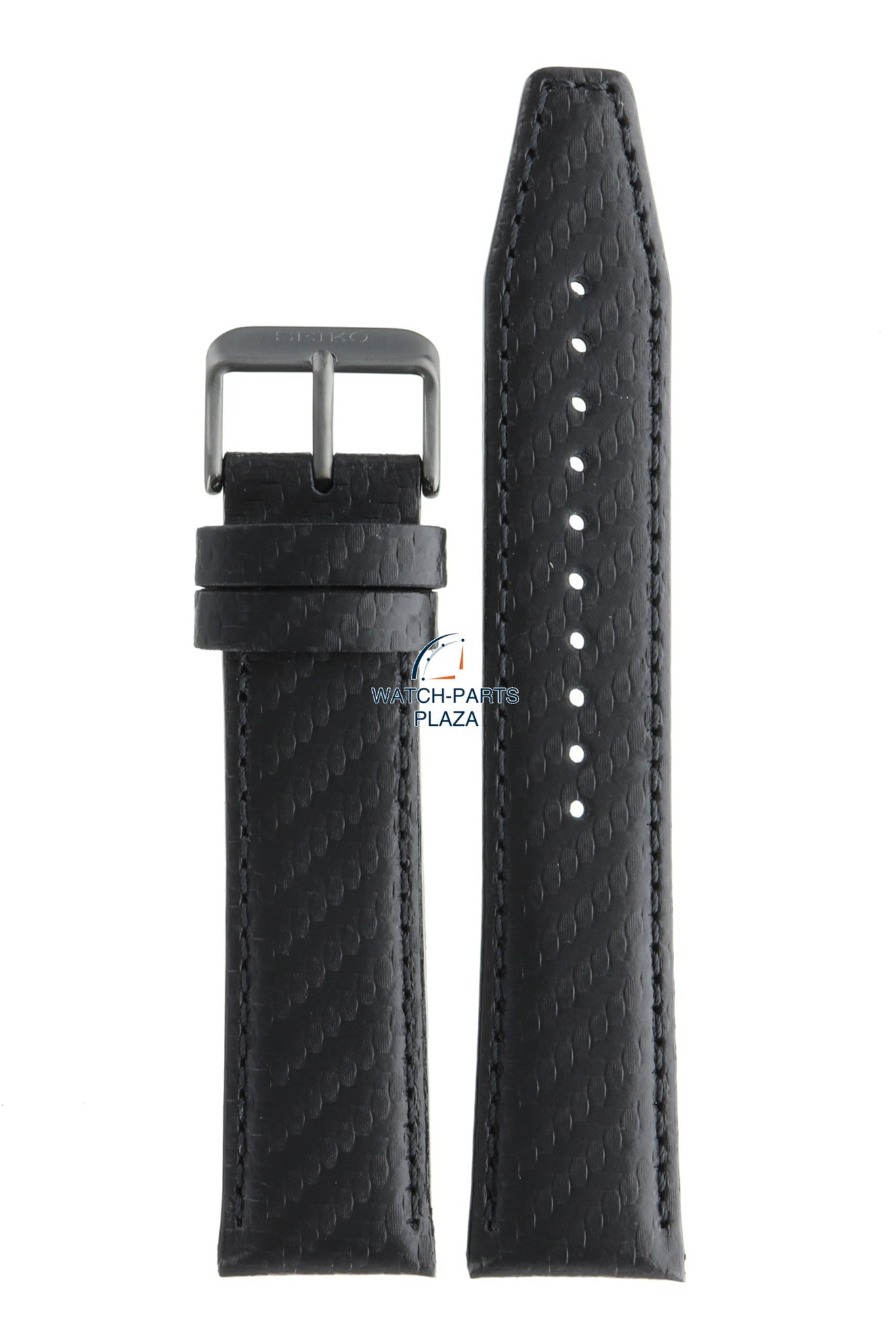 Seiko L0G9011N0 Watch band SSC499P1 - V175 0DM0 black leather 22 mm - Solar - Watch Plaza