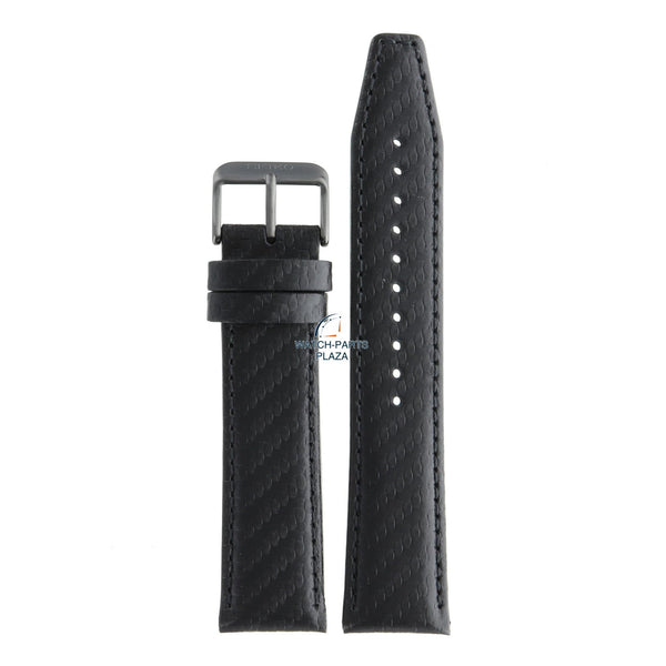 Seiko L0G9011N0 Watch band SSC499P1 - V175 0DM0 black leather 22 mm - Solar - Watch Plaza