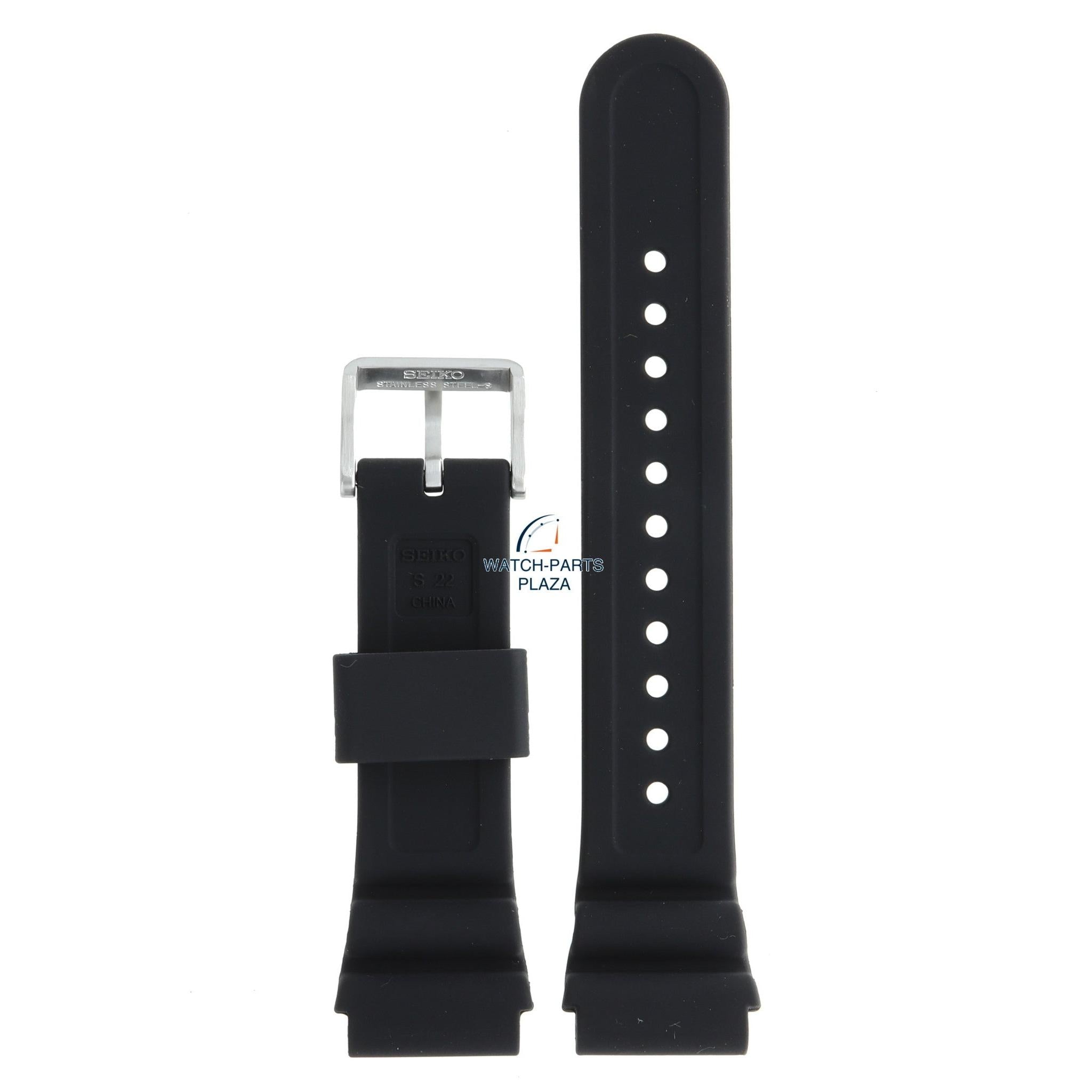 Seiko R029011J9 Watch band SBEP001 - S802 00A0 black rubber / silicone 22 mm - Prospex Land - Watch Plaza