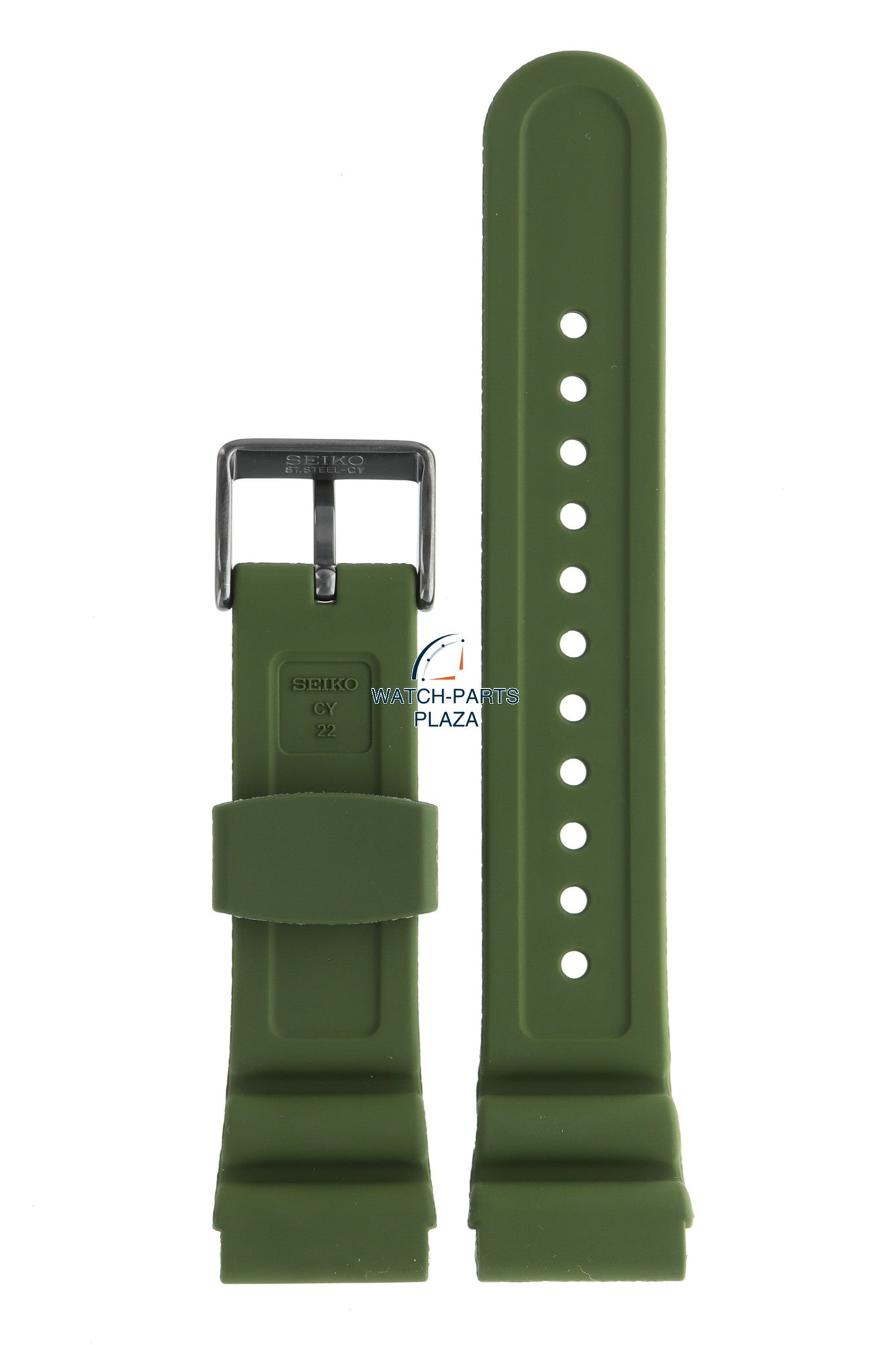 Seiko R040012N0 Watch band SNE535J1 & SNE535P1 green rubber / silicone 22 mm - Prospex Solar - Watch Plaza