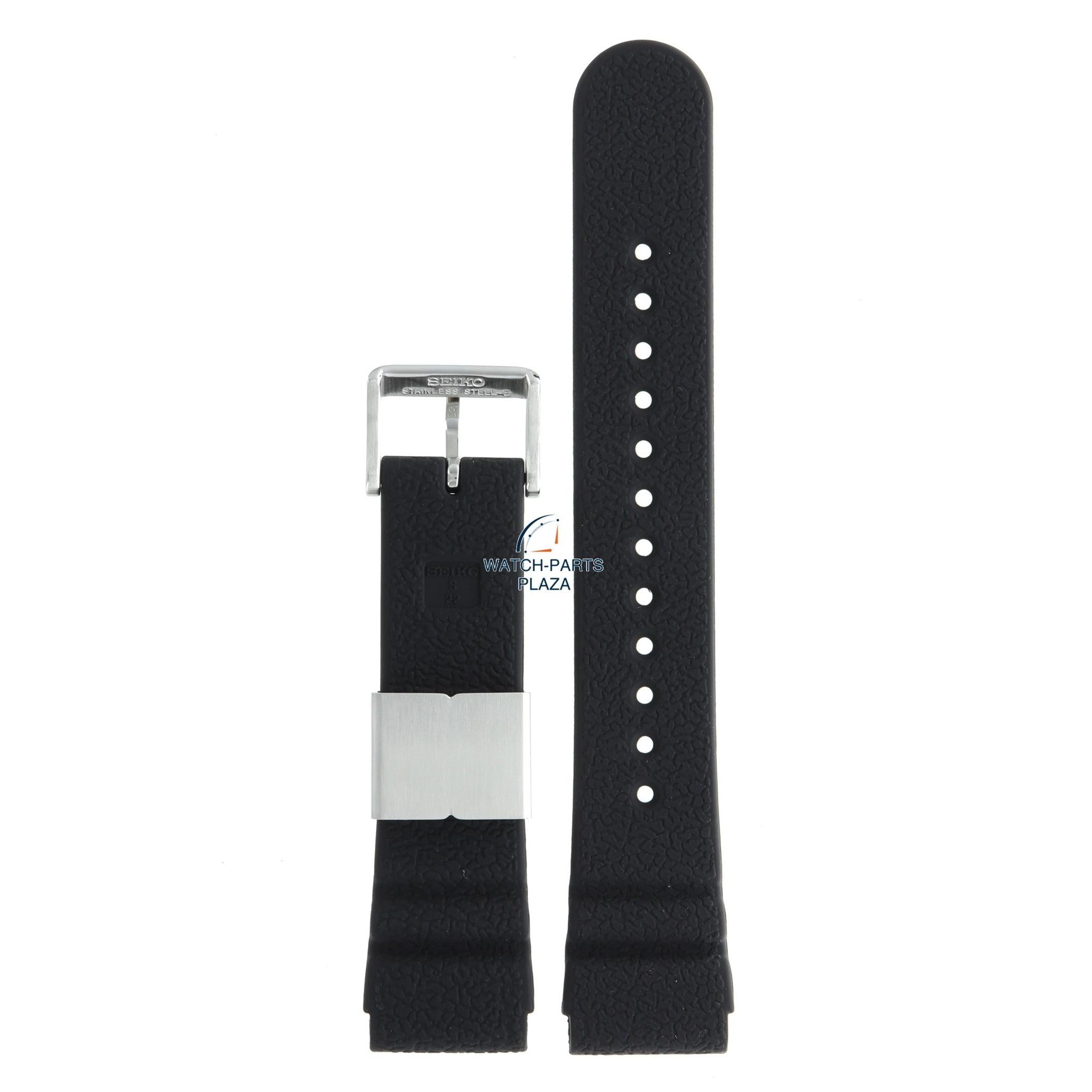 Seiko R043011J0 Watch band SNJ025 & SNJ027 black rubber / silicone 22 mm - Prospex Solar - Watch Plaza