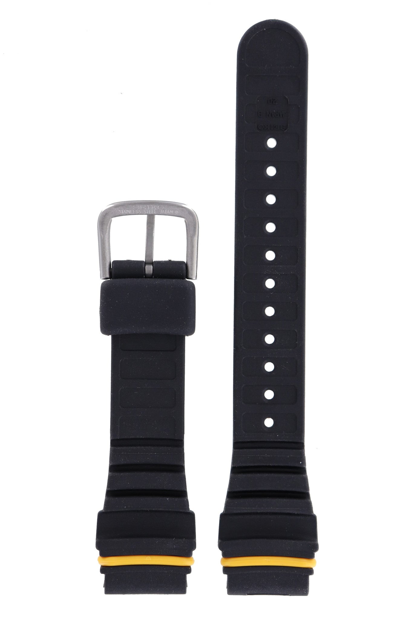 Seiko Scuba Diver S800 - 0019 Watch Band 4A01AB Black Silicone 20 mm - Watch Plaza