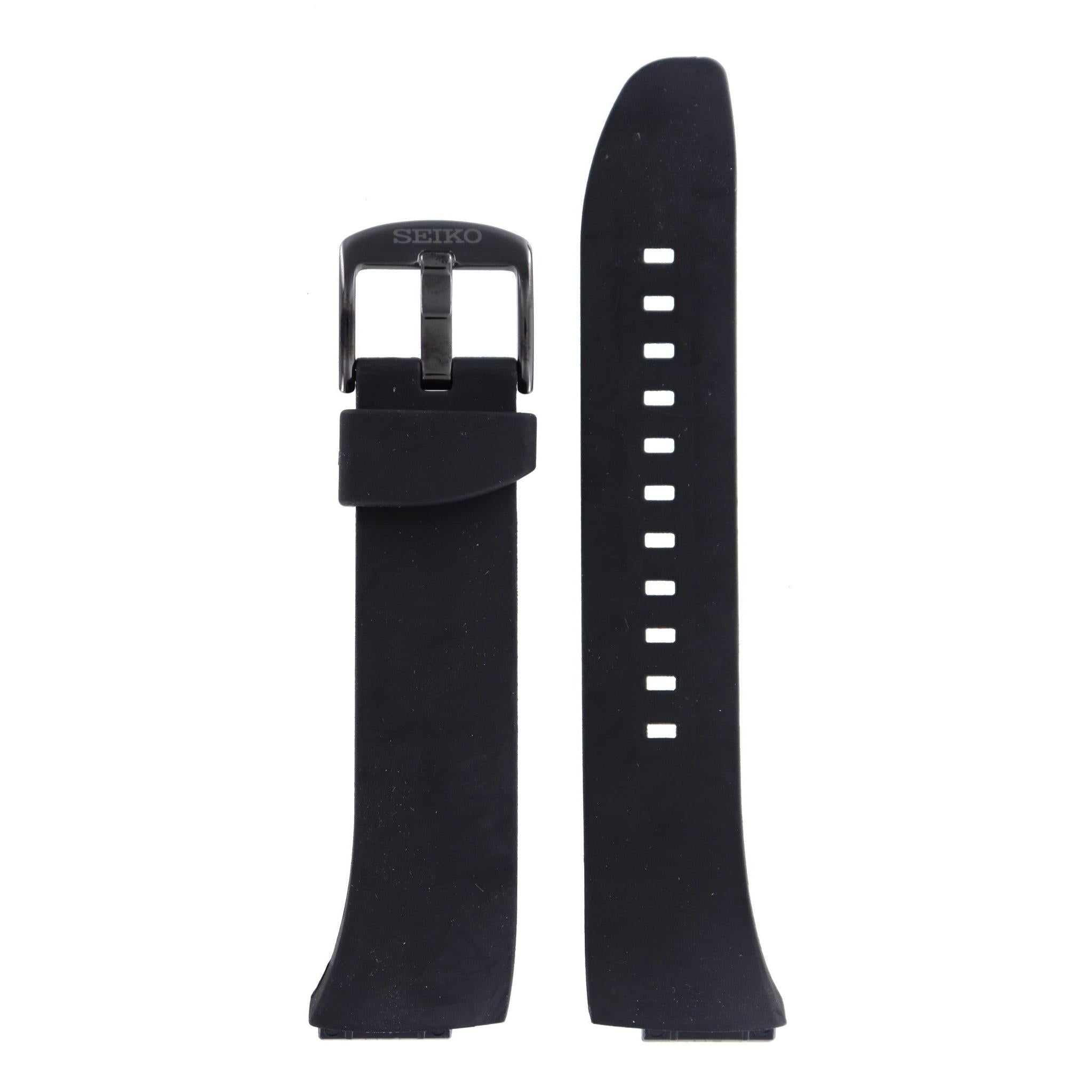Seiko SKA453, SNAD45 & SNAD63 Watch Band 4A1M1MZ Black Silicone 17 mm Kinetic Streamline - Watch Plaza
