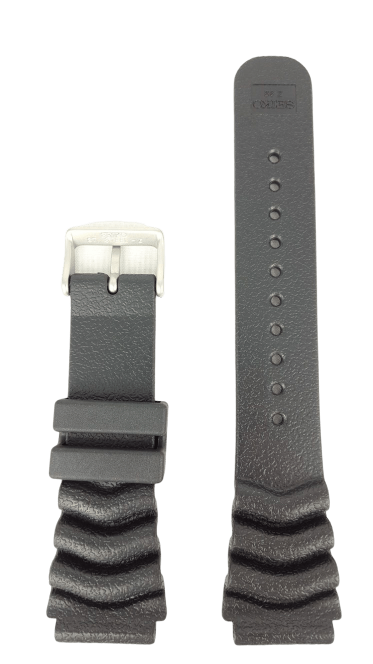 Seiko SKX007 / SKX171K1 Watch Band SKXA63P9 & SDS099P1 Black Silicon Strap Z 22 mm 4FY8JZ - Watch Plaza