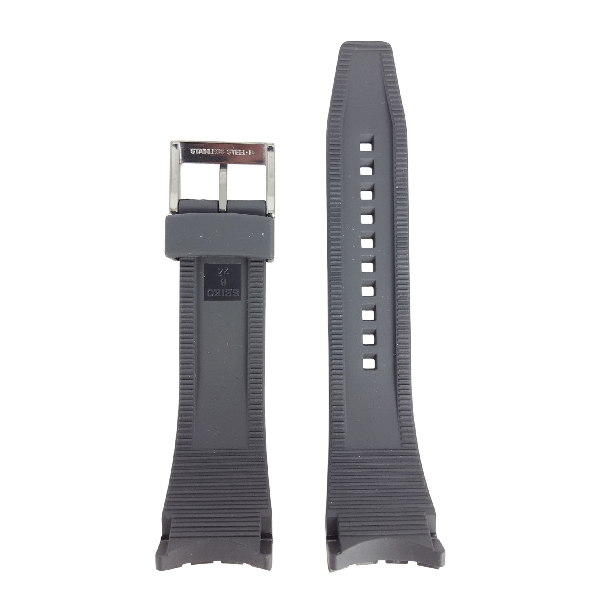 Seiko SNAD88, SNAD85 & SNDD73 Black Rubber Watch Strap 7T62 - 0KH0 Strap 24mm - 4A3K1MR - Watch Plaza