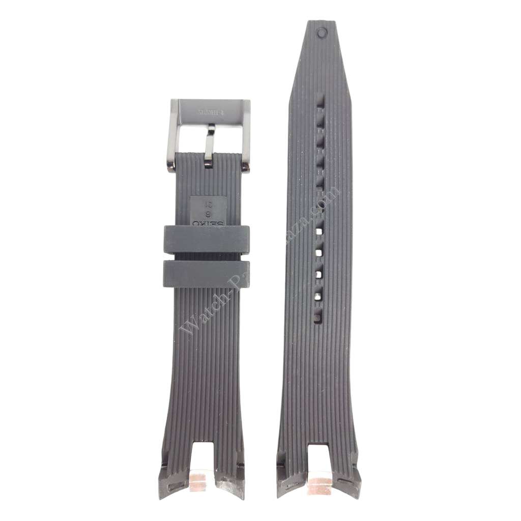 Seiko SNAE89P1 Black Rubber Watch Band 7T62 - 0LC0 Strap 21mm - Watch Plaza