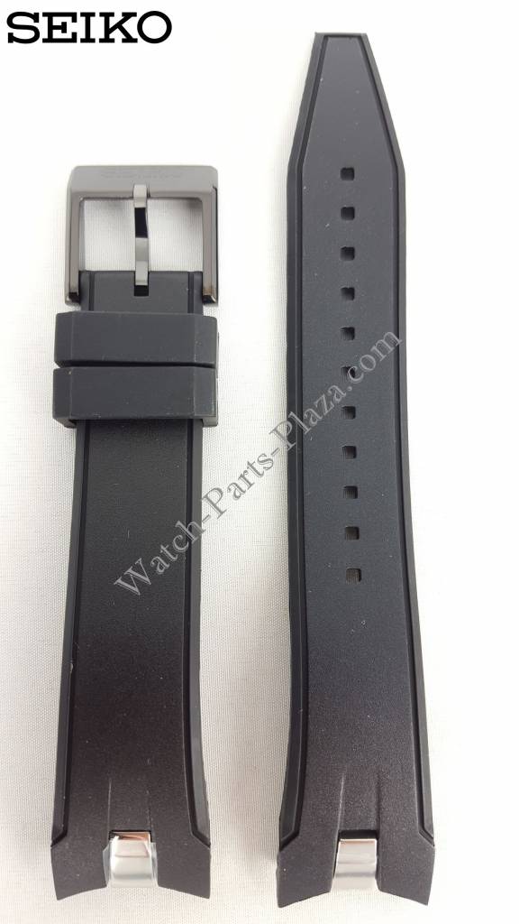 Seiko SNAE89P1 Black Rubber Watch Band 7T62 - 0LC0 Strap 21mm - Watch Plaza