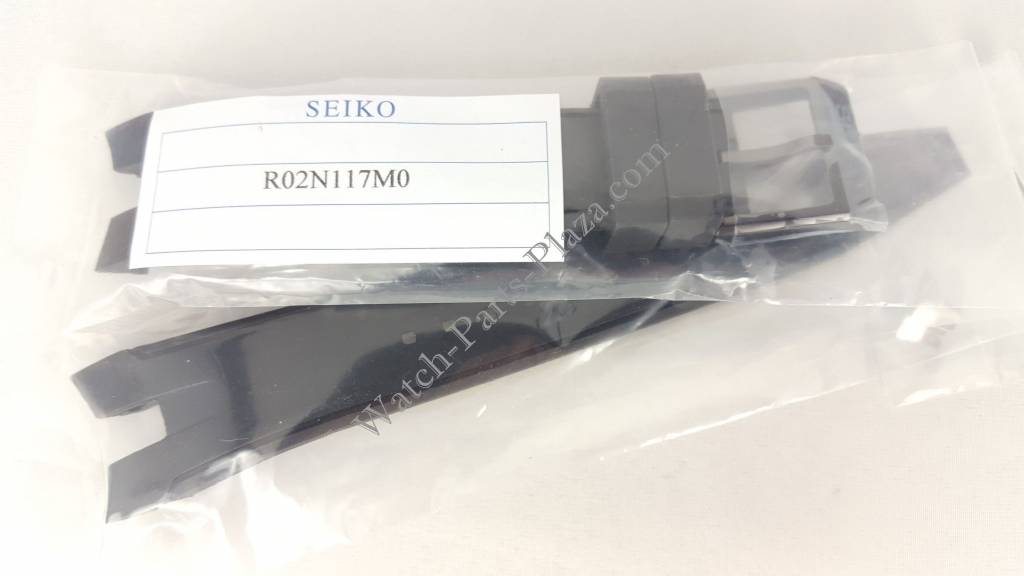 Seiko SNAE89P1 Black Rubber Watch Band 7T62 - 0LC0 Strap 21mm - Watch Plaza