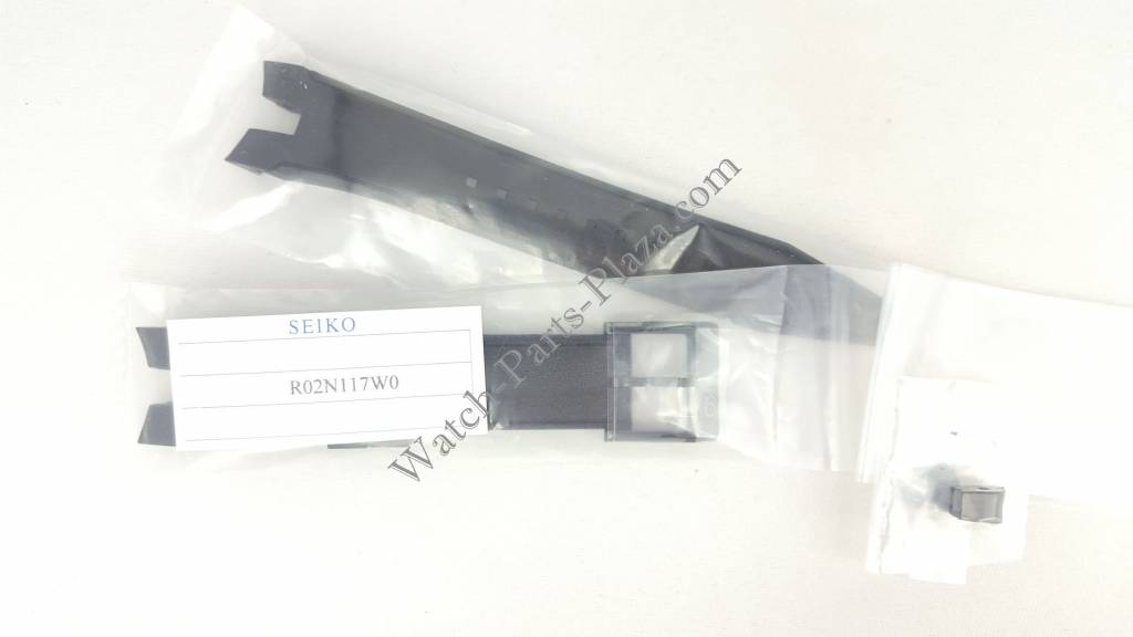 Seiko SNAF25P1 Black Rubber Watch Band 7T62 - 0LA0 Strap 21mm - Watch Plaza