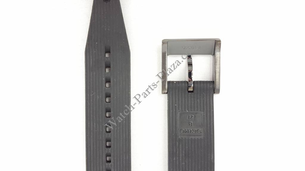 Seiko SNAF25P1 Black Rubber Watch Band 7T62 - 0LA0 Strap 21mm - Watch Plaza