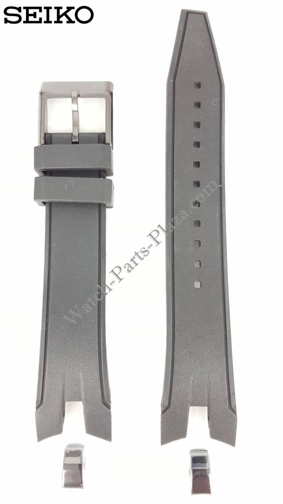 Seiko SNAF25P1 Black Rubber Watch Band 7T62 - 0LA0 Strap 21mm - Watch Plaza