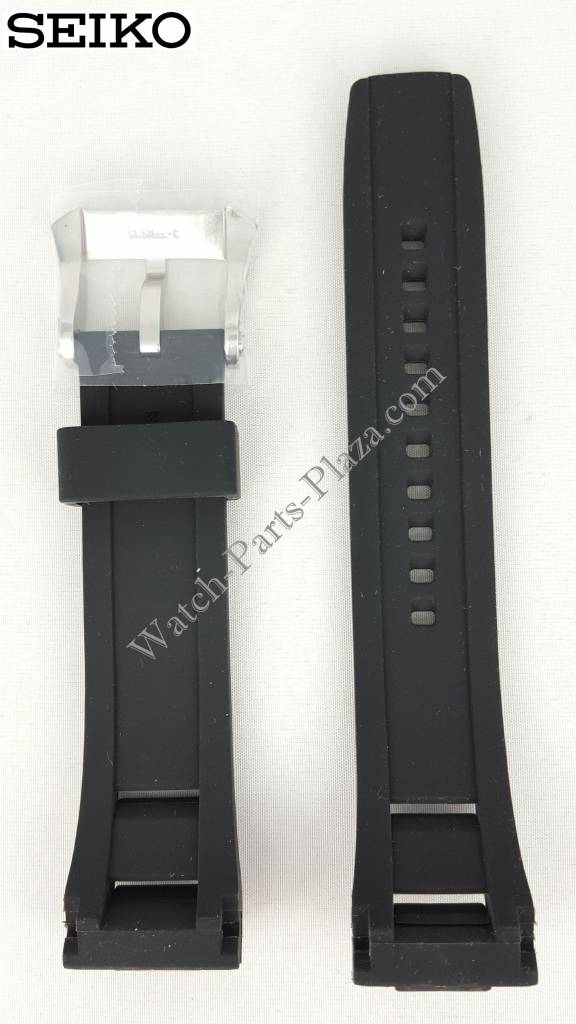 SEIKO SNAF39 SNP101P2 Black Silicon Watch Band 22mm R02L011J0 Kinetic 7D48 - 0AN0 - Watch Plaza