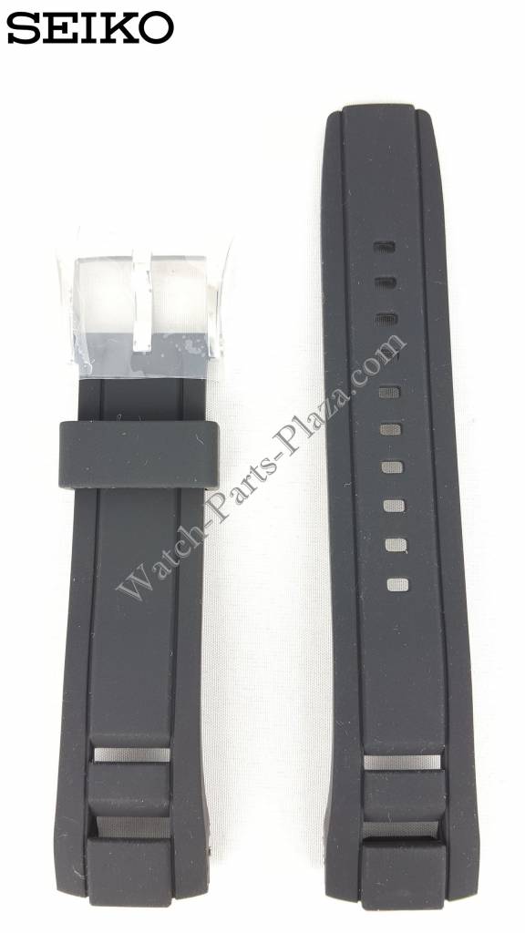 SEIKO SNAF39 SNP101P2 Black Silicon Watch Band 22mm R02L011J0 Kinetic 7D48 - 0AN0 - Watch Plaza