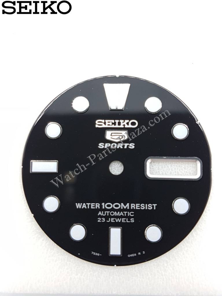 SEIKO SNZF17 SEA URCHIN BLACK DIAL SNZF17K1 5 SPORTS 7S36 - 03C0 SNZF17K2 - Watch Plaza