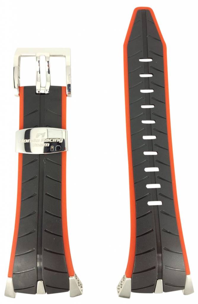 SEIKO SPC009 Honda F1 Racing Strap 7T82 - 0AF0 Black Red Silicone Watch Band - 4LK0JB - Watch Plaza