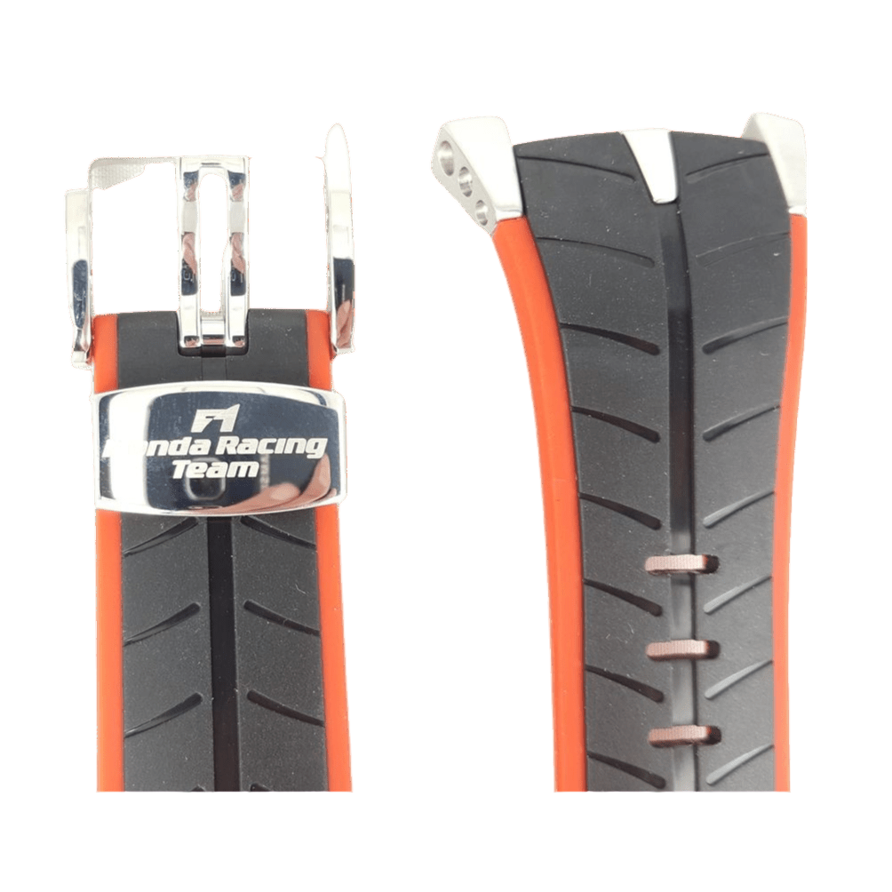 SEIKO SPC009 Honda F1 Racing Strap 7T82 - 0AF0 Black Red Silicone Watch Band - 4LK0JB - Watch Plaza