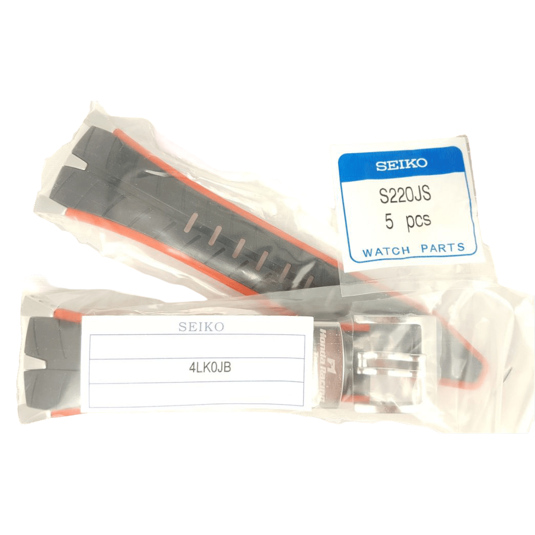SEIKO SPC009 Honda F1 Racing Strap 7T82 - 0AF0 Black Red Silicone Watch Band - 4LK0JB - Watch Plaza