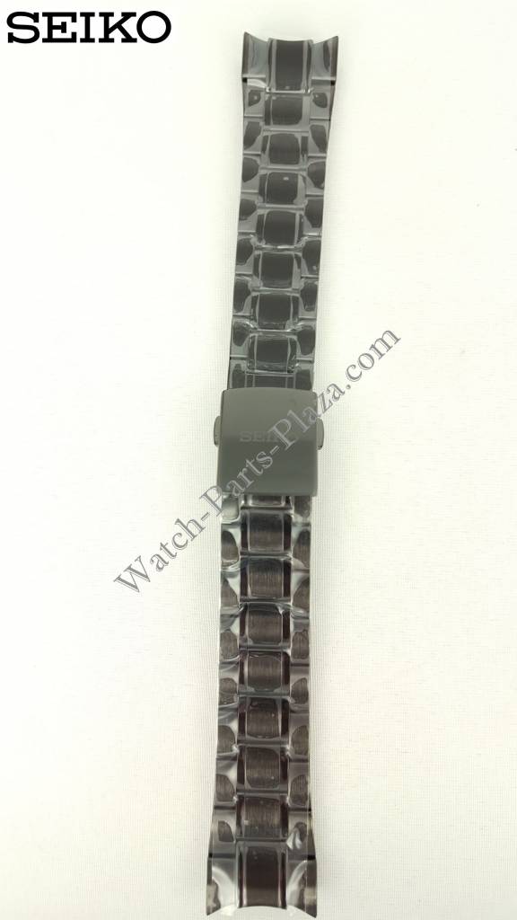 Seiko Sportura Stainless Steel Watch Band Black 21mm 7T62 - 0KV0 - Watch Plaza