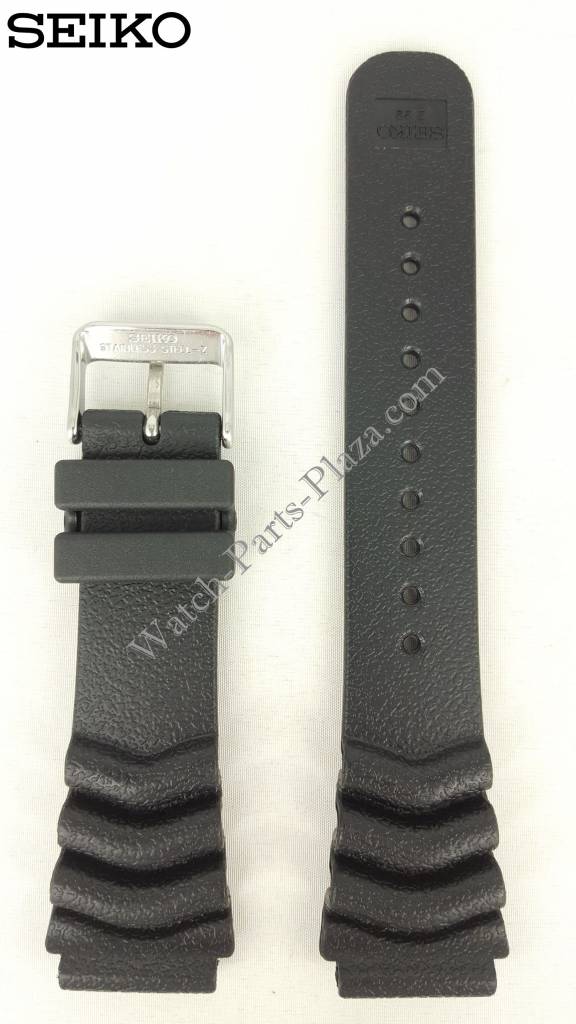 Seiko SRP497K1 SRP639 SKZ327 Black Rubber Watch Band 22 mm R002031J0 - Watch Plaza