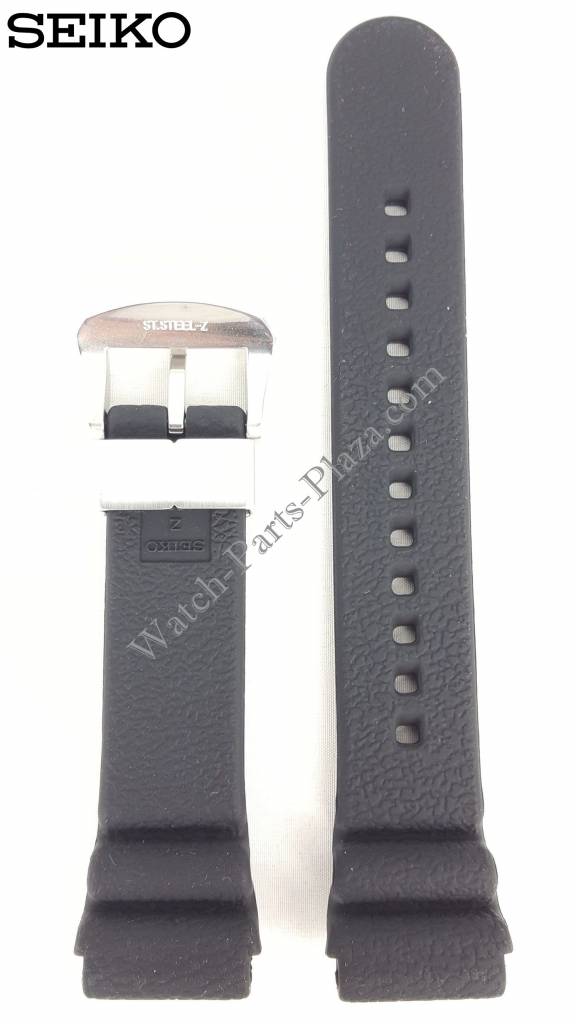 SEIKO SRP777K1, SRP779K1 Black Silicon Watch Band Z 22 mm R02F011J0 - Watch Plaza