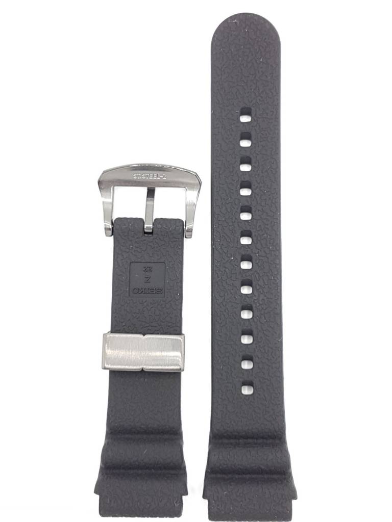 SEIKO TURTLE BLACK SILICON STRAP SRPB55 SRP777 WATCH BAND 4R35 - 01V0 BLACK BUCKLE - Watch Plaza