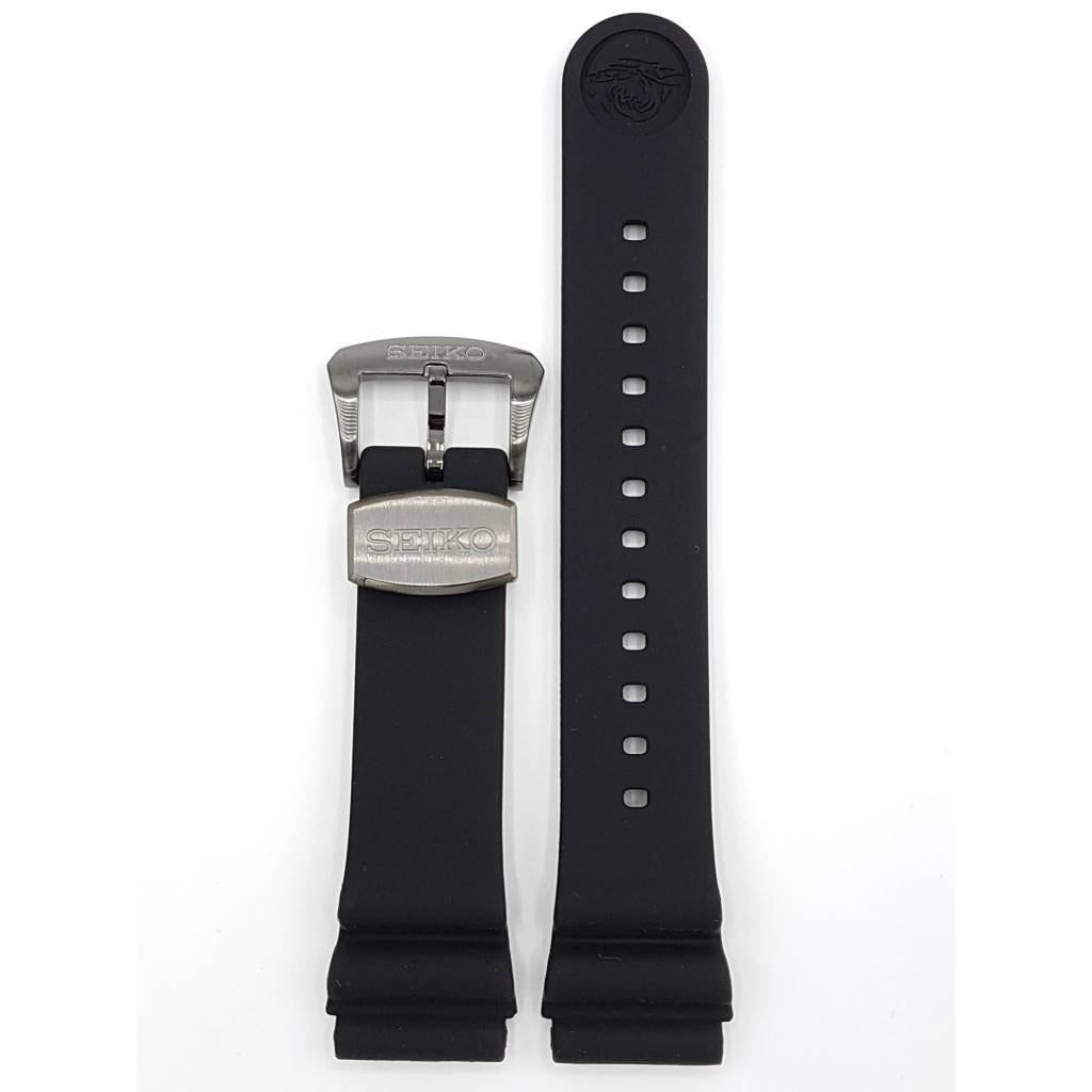 SEIKO TURTLE BLACK SILICON STRAP SRPB55 SRP777 WATCH BAND 4R35 - 01V0 BLACK BUCKLE - Watch Plaza