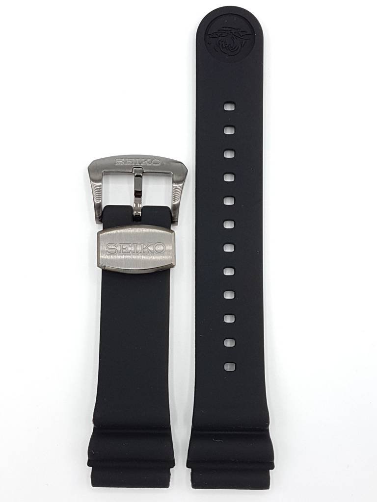 SEIKO TURTLE BLACK SILICON STRAP SRPB55 SRP777 WATCH BAND 4R35 - 01V0 BLACK BUCKLE - Watch Plaza