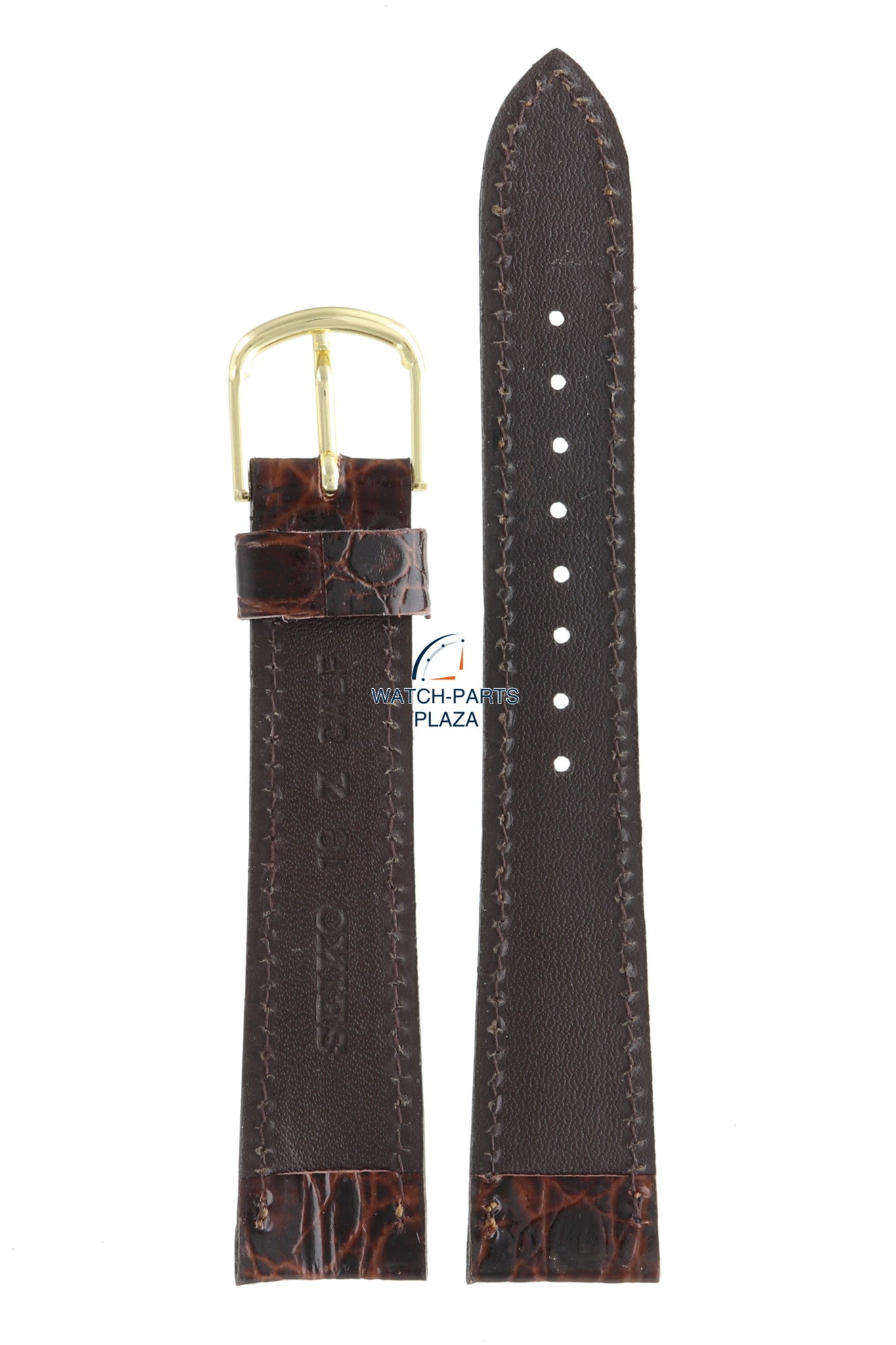 Seiko ZPK23K Watch band SFP150 - 7N00 7A40 dark brown leather 18 mm - Quartz - Watch Plaza