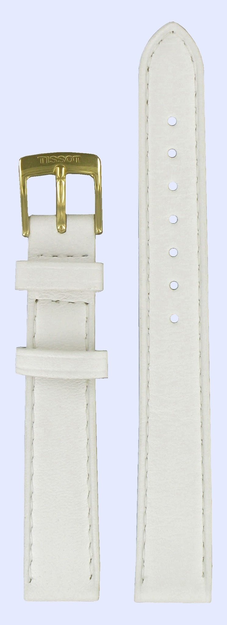 Tissot G617.330 Watch Band T600028990 White Leather 14 mm Carson - Watch Plaza