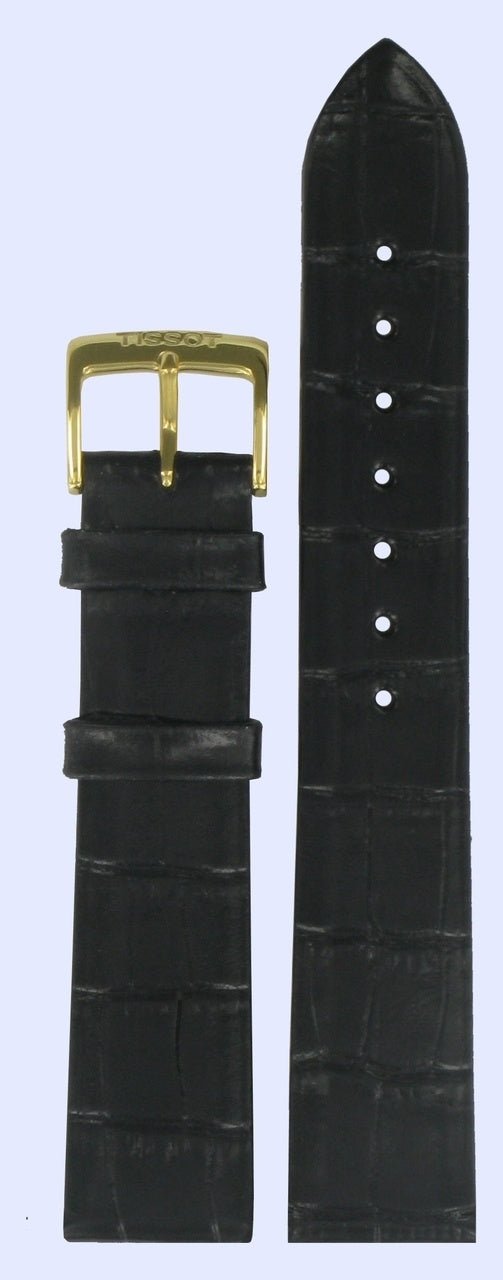 Tissot H674 - T7124 & T7134 Watch Band T600013352 Black Leather 18 mm Oroville - Watch Plaza