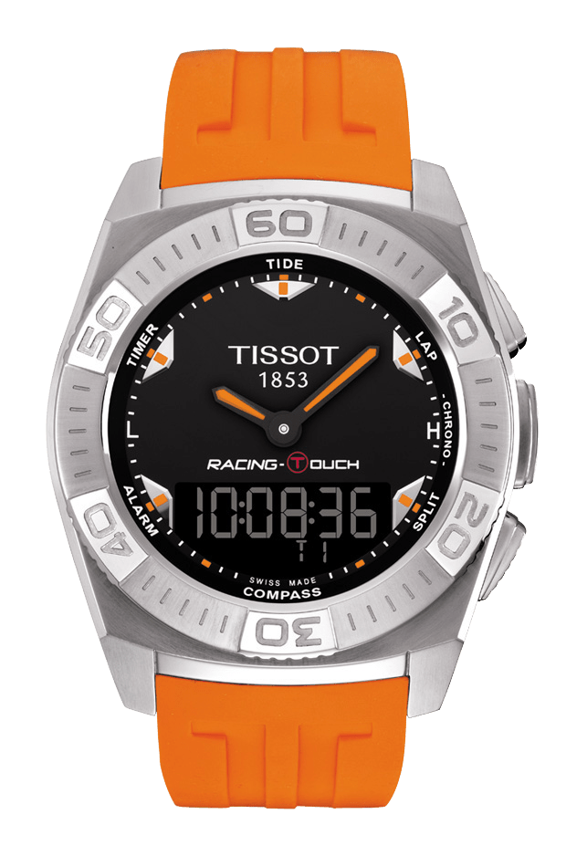 Tissot T002520A Watch Band T610030583 Orange Silicone 23 mm Racing Touch - Watch Plaza