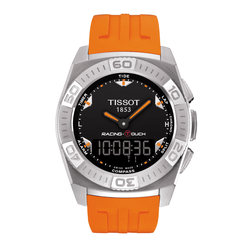 Tissot T002520A Watch Band T610030583 Orange Silicone 23 mm Racing Touch - Watch Plaza