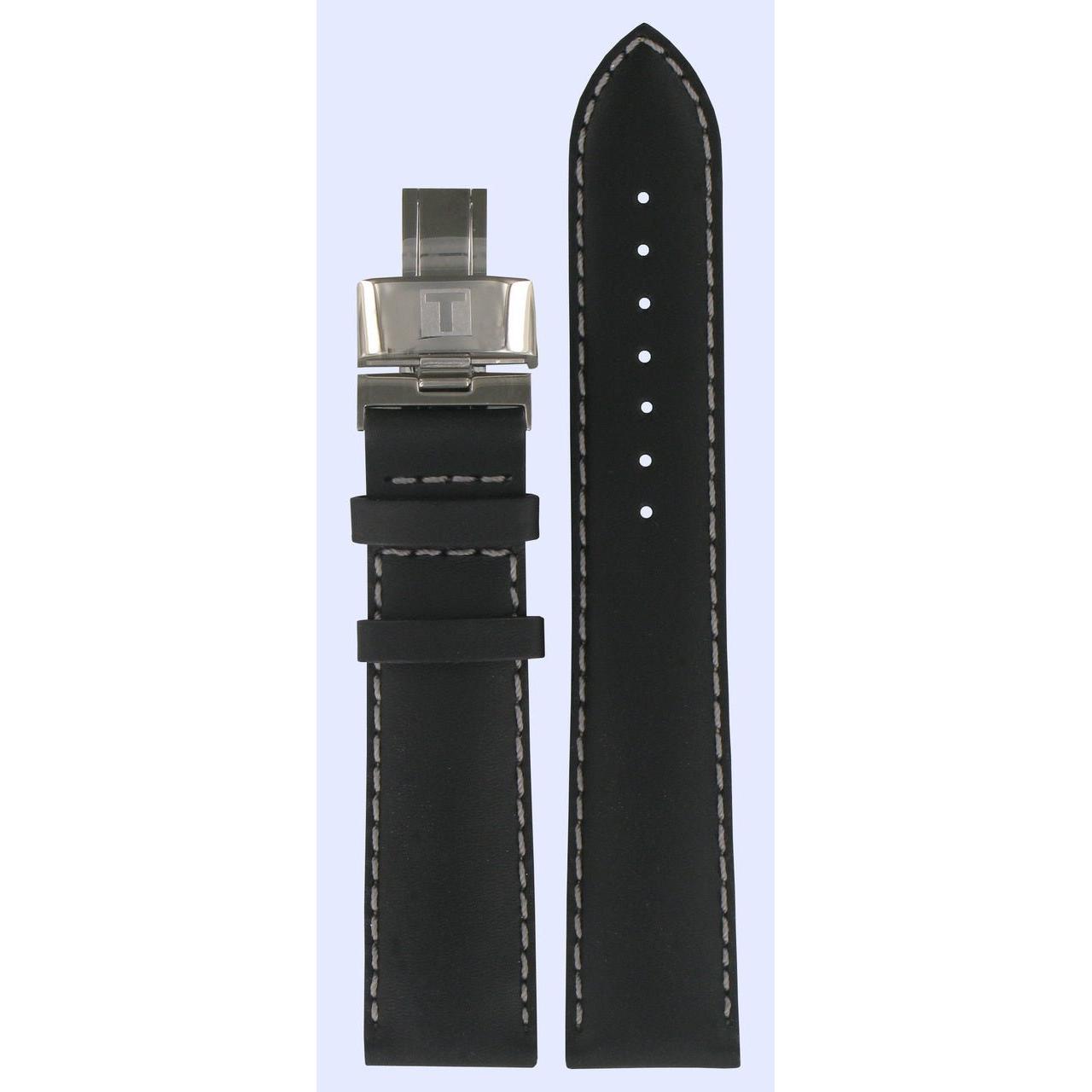 Tissot T005507A Watch Band T600028820 Black Leather 20 mm Quadrato - Watch Plaza