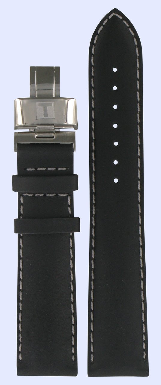 Tissot T005507A Watch Band T600028820 Black Leather 20 mm Quadrato - Watch Plaza