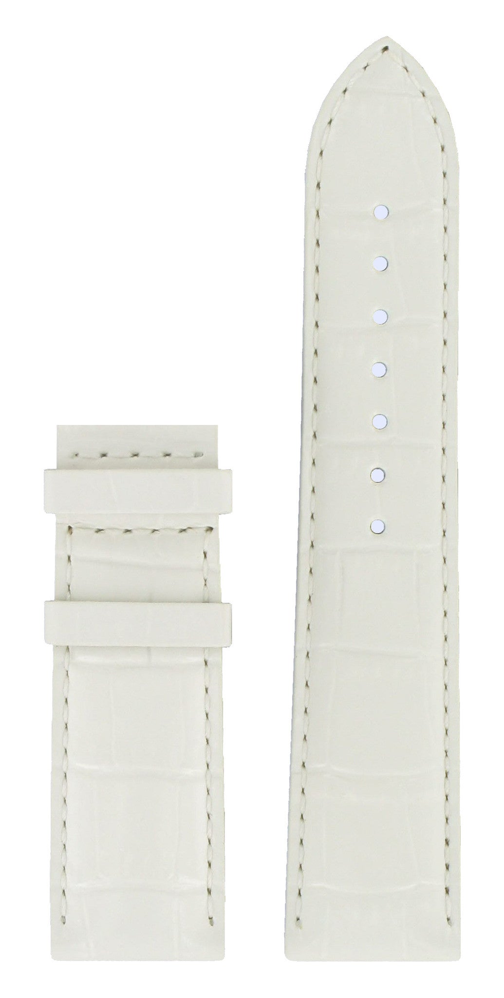 Tissot T0055101611600 XL Watch Band T610028981 White Leather 20 mm Quadrato - Watch Plaza