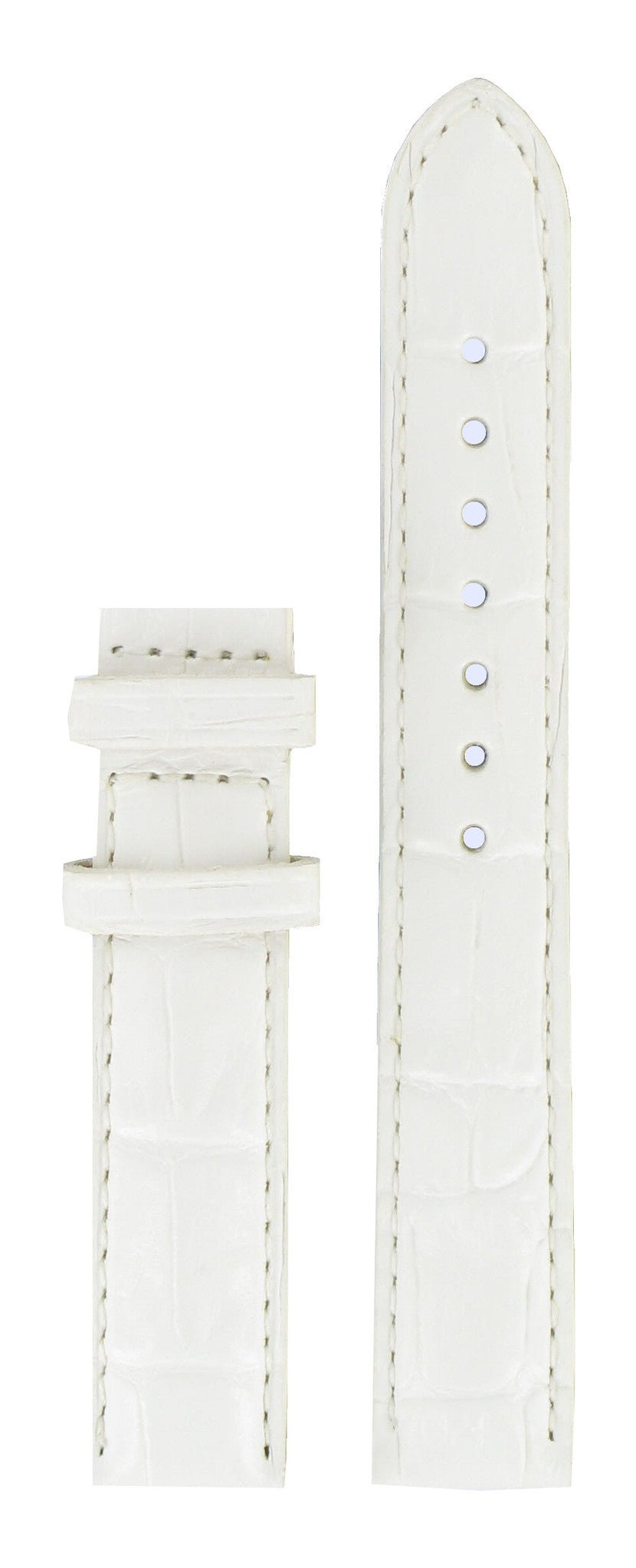 Tissot T007309A Watch Band T610027415 White Leather 15 mm Generosi - T - Watch Plaza