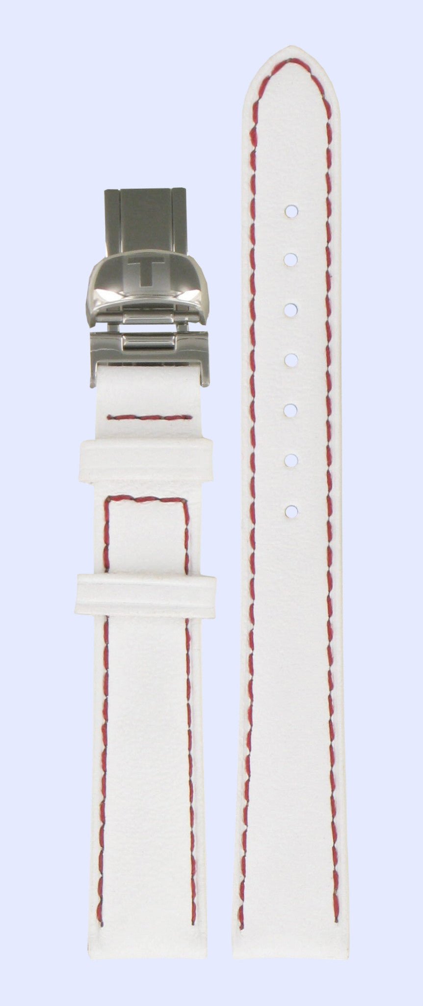 Tissot T008010A Watch Band T600029867 White Leather 14 mm PRC 100 - Watch Plaza