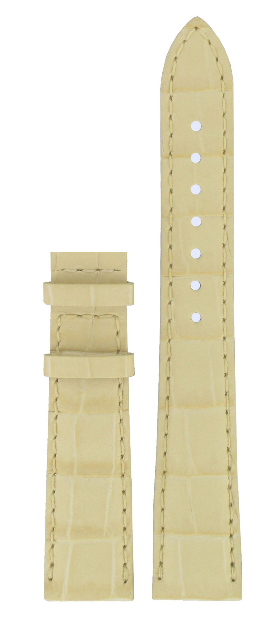 Tissot T008217A Watch Band T610027538 Beige Leather 17 mm PRC 100 - Watch Plaza